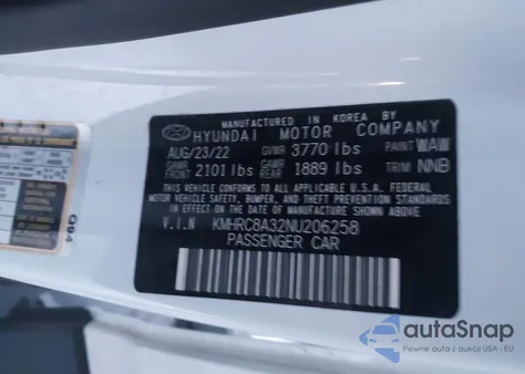 2022 Hyundai Venue Sel z USA, uszkodzony, nr VIN KMHRC8A32NU206258